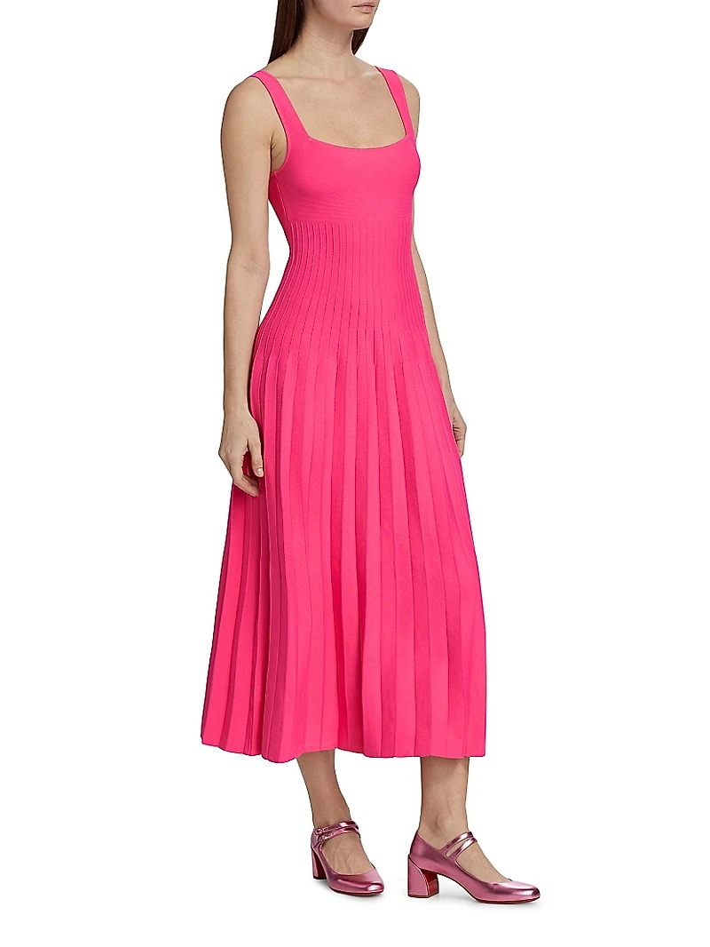 Ellison Rib-Knit Sleeveless Midi-Dress
