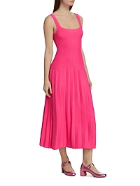 Ellison Rib-Knit Sleeveless Midi-Dress