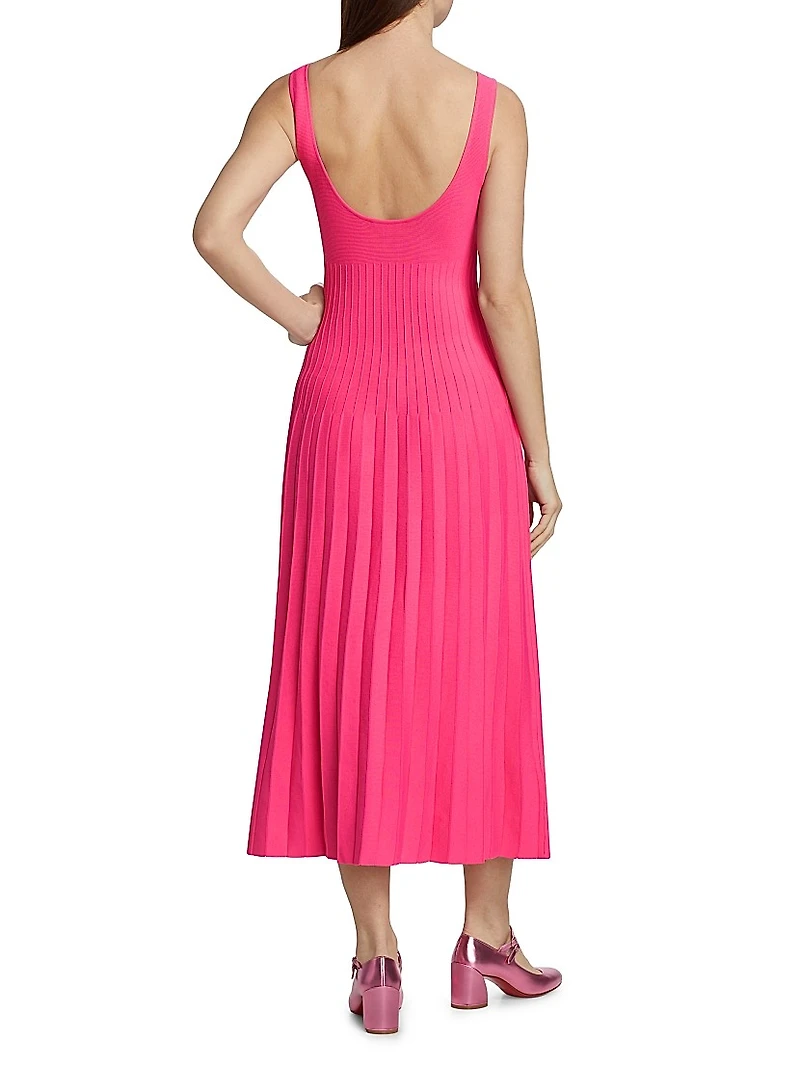 Ellison Rib-Knit Sleeveless Midi-Dress