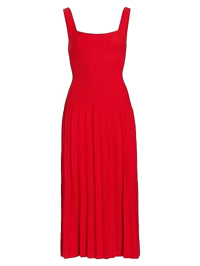 Ellison Rib-Knit Sleeveless Midi-Dress