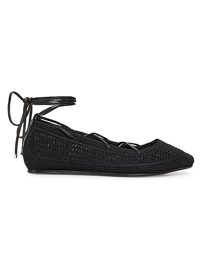Belna Crochet Ankle-Wrap Flats