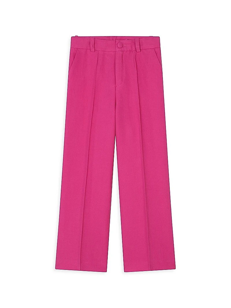 Girl's Linen Pleated Pants