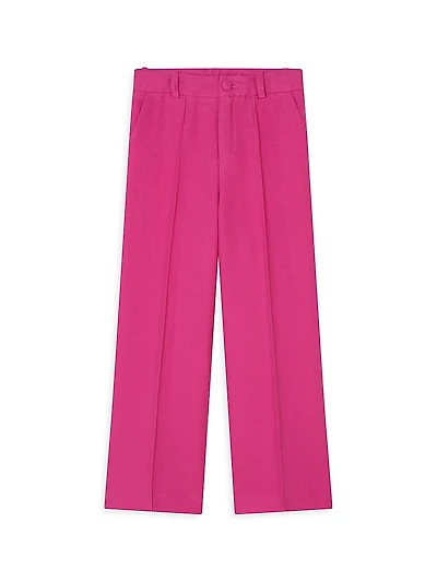 Girl's Linen Pleated Pants