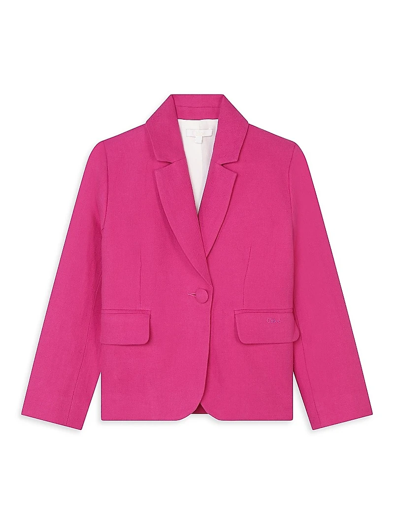 Little Girl's & Linen-Blend Suit Jacket