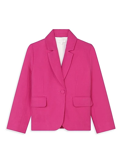 Little Girl's & Linen-Blend Suit Jacket