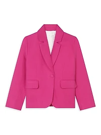 Little Girl's & Linen-Blend Suit Jacket