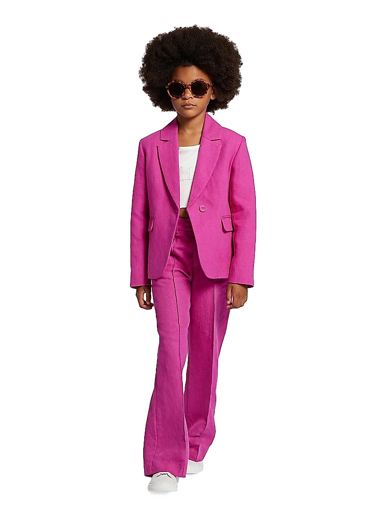 Little Girl's & Linen-Blend Suit Jacket