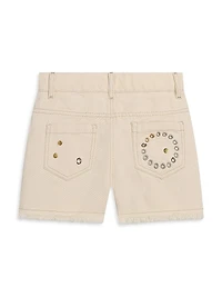 Little Girl's & Embellished Denim Shorts