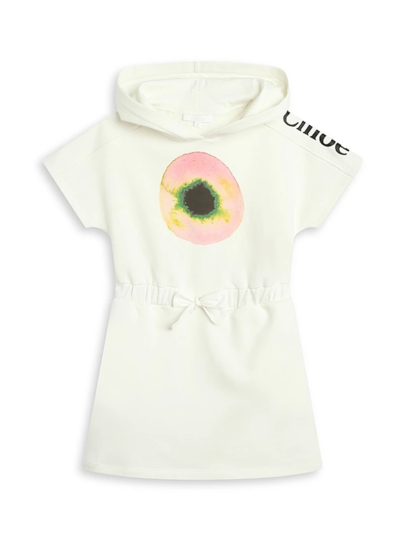 Little Girl's & Girl's Graphic Sweatshirt Hooded Dress