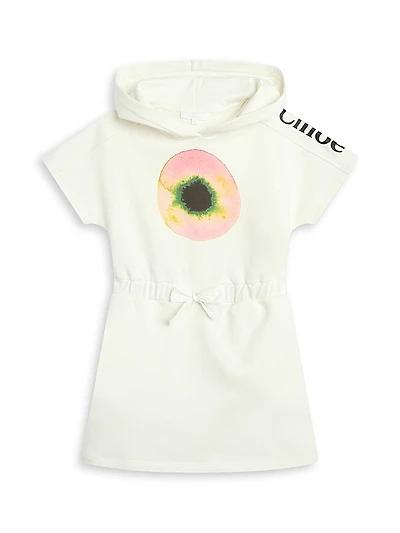 Little Girl's & Girl's Graphic Sweatshirt Hooded Dress
