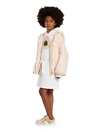 Little Girl's & Girl's Graphic Sweatshirt Hooded Dress