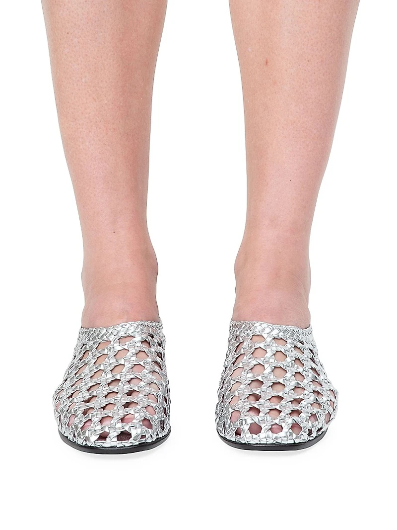 Eden Woven Metallic Leather Flats