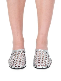 Eden Woven Metallic Leather Flats