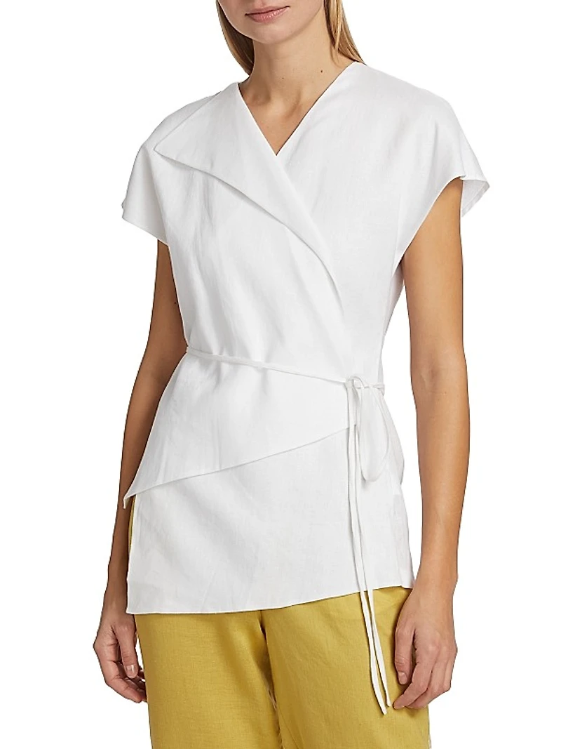 Asymmetric Linen Top