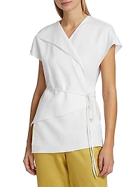 Asymmetric Linen Top