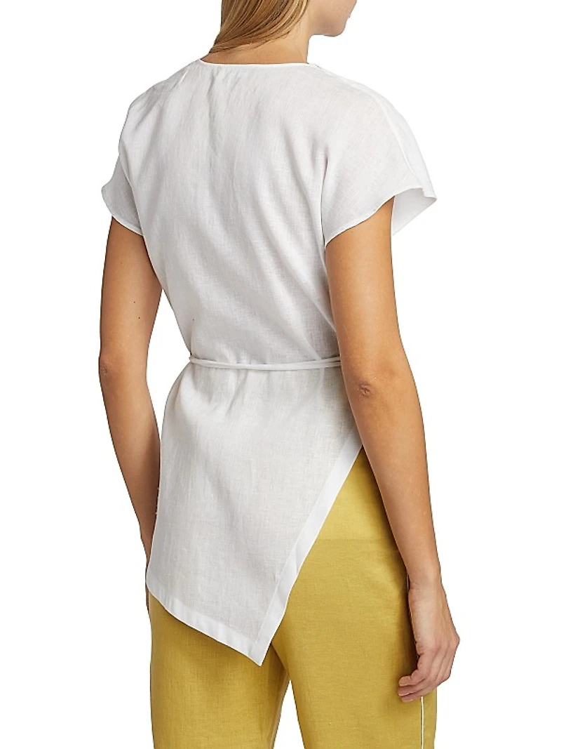 Asymmetric Linen Top