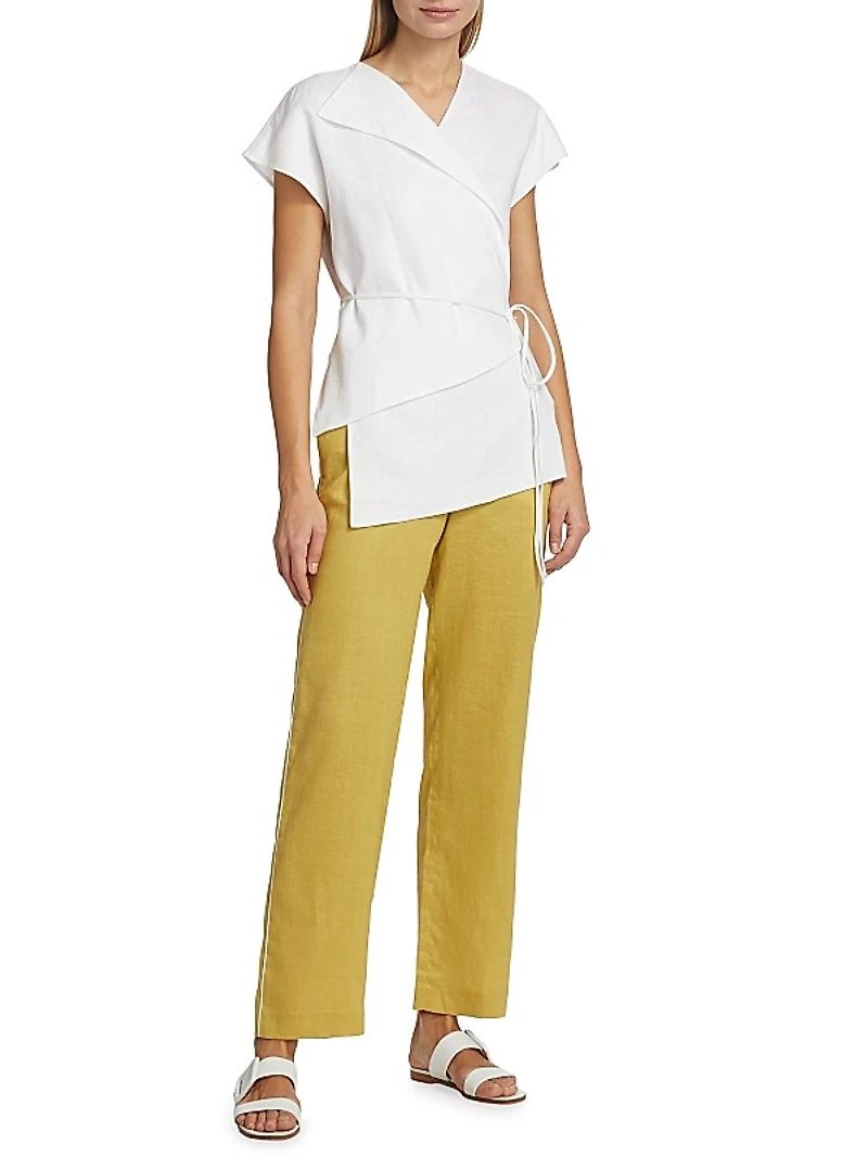 Asymmetric Linen Top