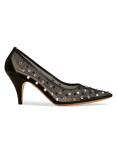 River Iconic 75MM Crystal-Embellished Pumps