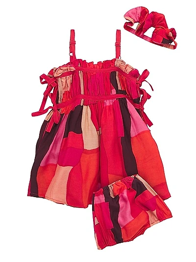 Girl's Lola Printed Dress & Headband Set