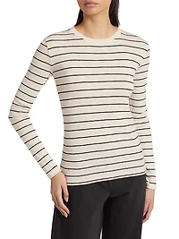 Striped Cotton-Blend Crewneck Long-Sleeve T-Shirt