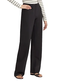 Cotton-Blend Straight-Leg Pants