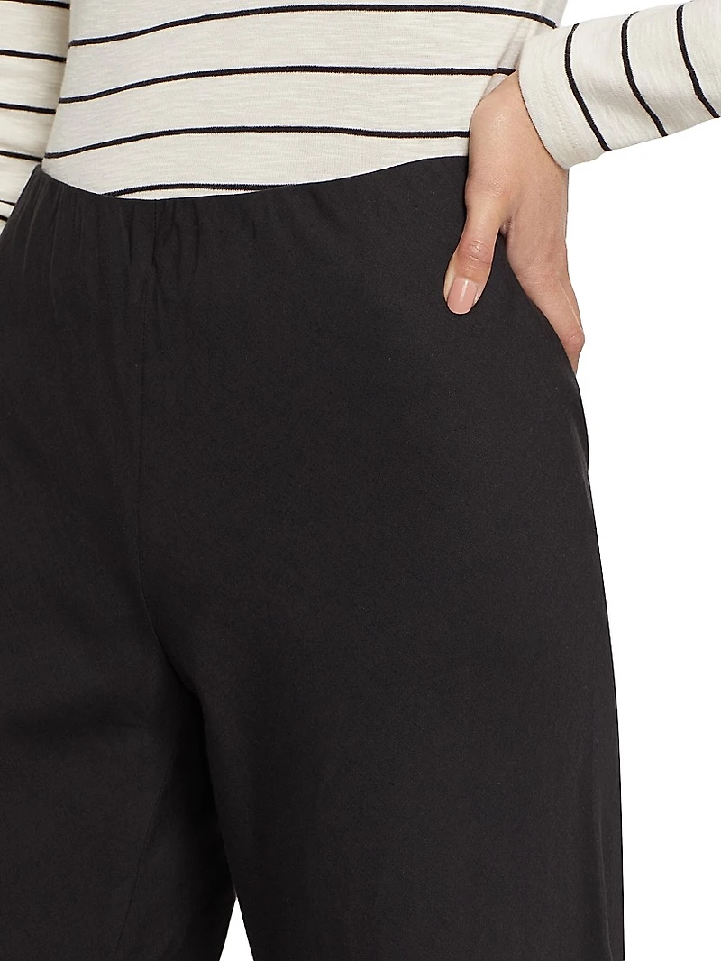 Cotton-Blend Straight-Leg Pants