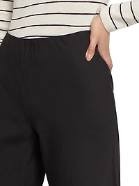 Cotton-Blend Straight-Leg Pants