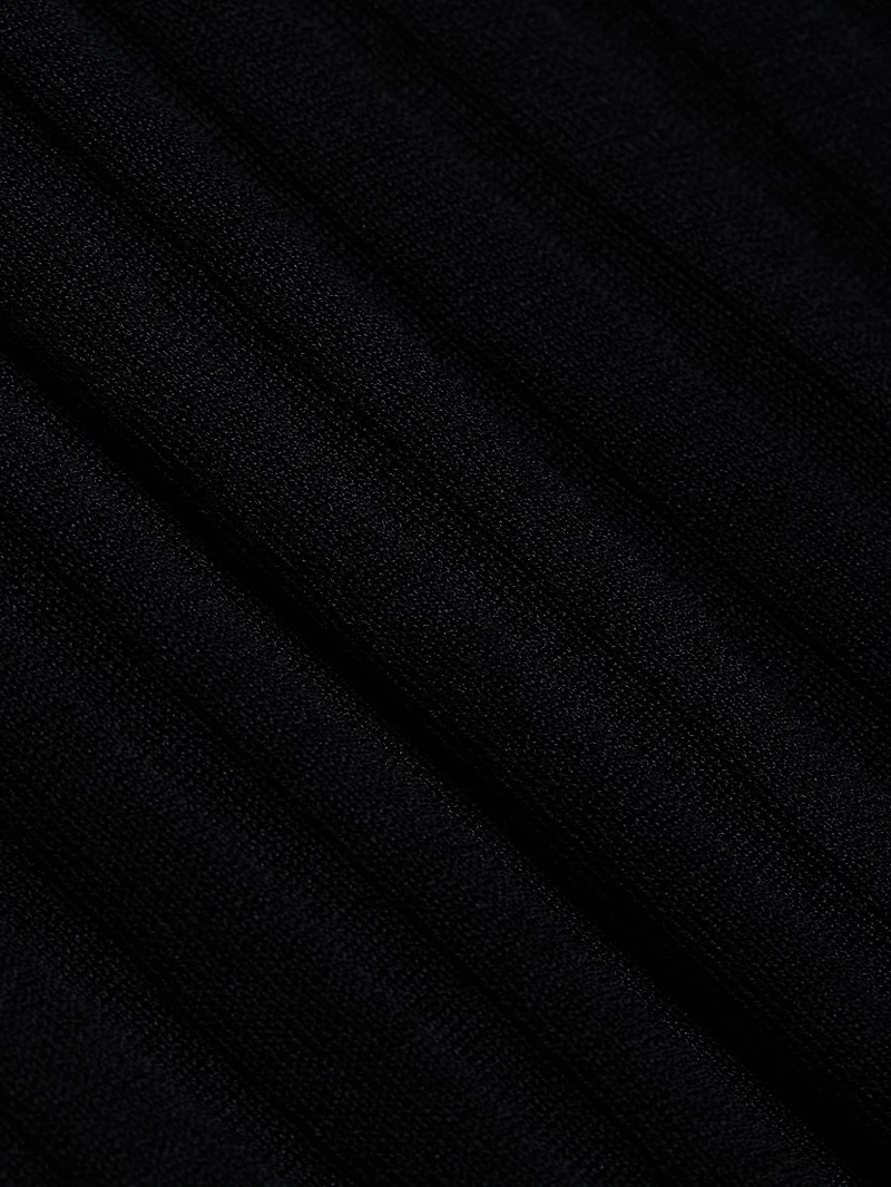 Stretch Rib-Knit Polo Shirt