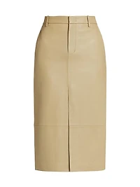 Leather Pencil Midi-Skirt