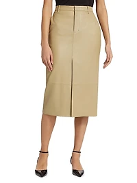 Leather Pencil Midi-Skirt