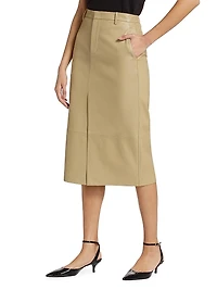 Leather Pencil Midi-Skirt