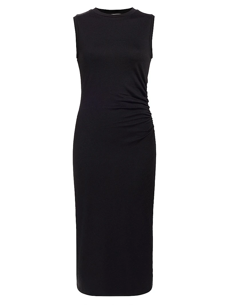 Stretch Jersey Sleeveless Midi-Dress