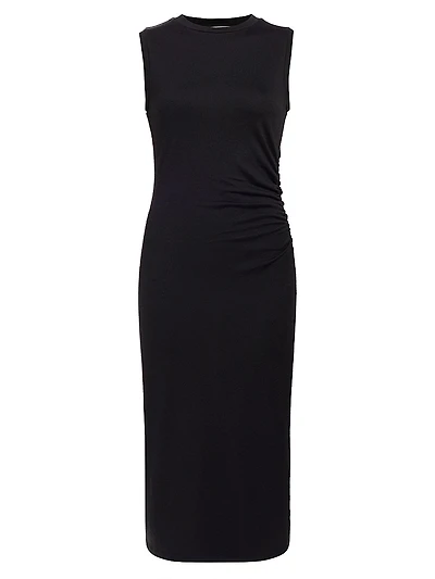 Stretch Jersey Sleeveless Midi-Dress