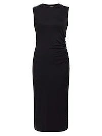 Stretch Jersey Sleeveless Midi-Dress