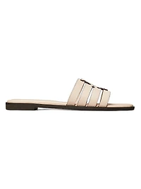 Ines Cage Leather Slide Sandals