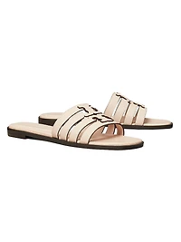 Ines Cage Leather Slide Sandals