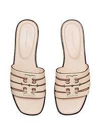 Ines Cage Leather Slide Sandals