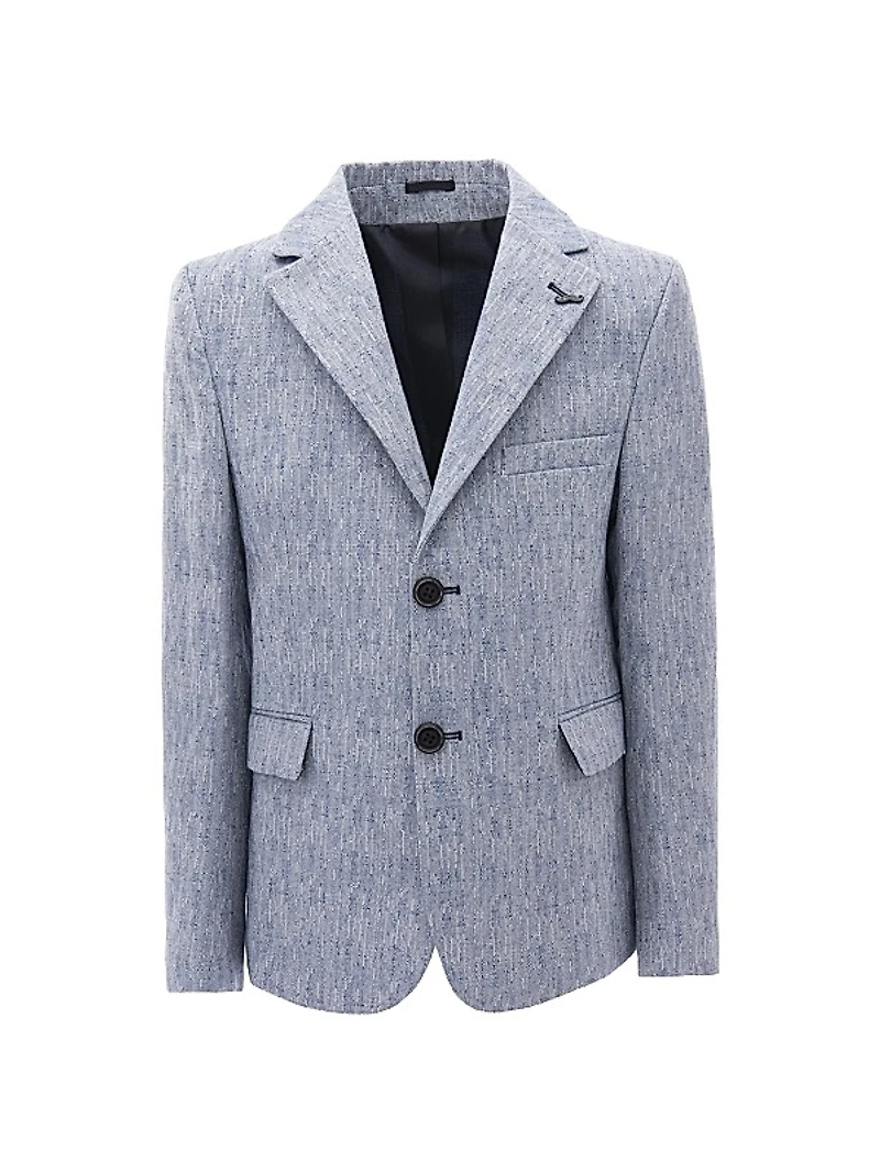 Little Boy's & Boy's Tweed Peak Lapel Blazer
