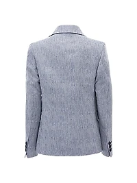 Little Boy's & Boy's Tweed Peak Lapel Blazer