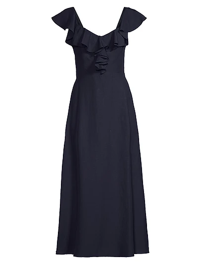 Mona Ruffled Midi-Dress