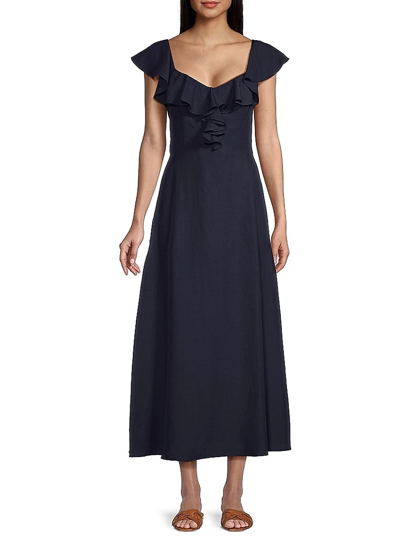 Mona Ruffled Midi-Dress