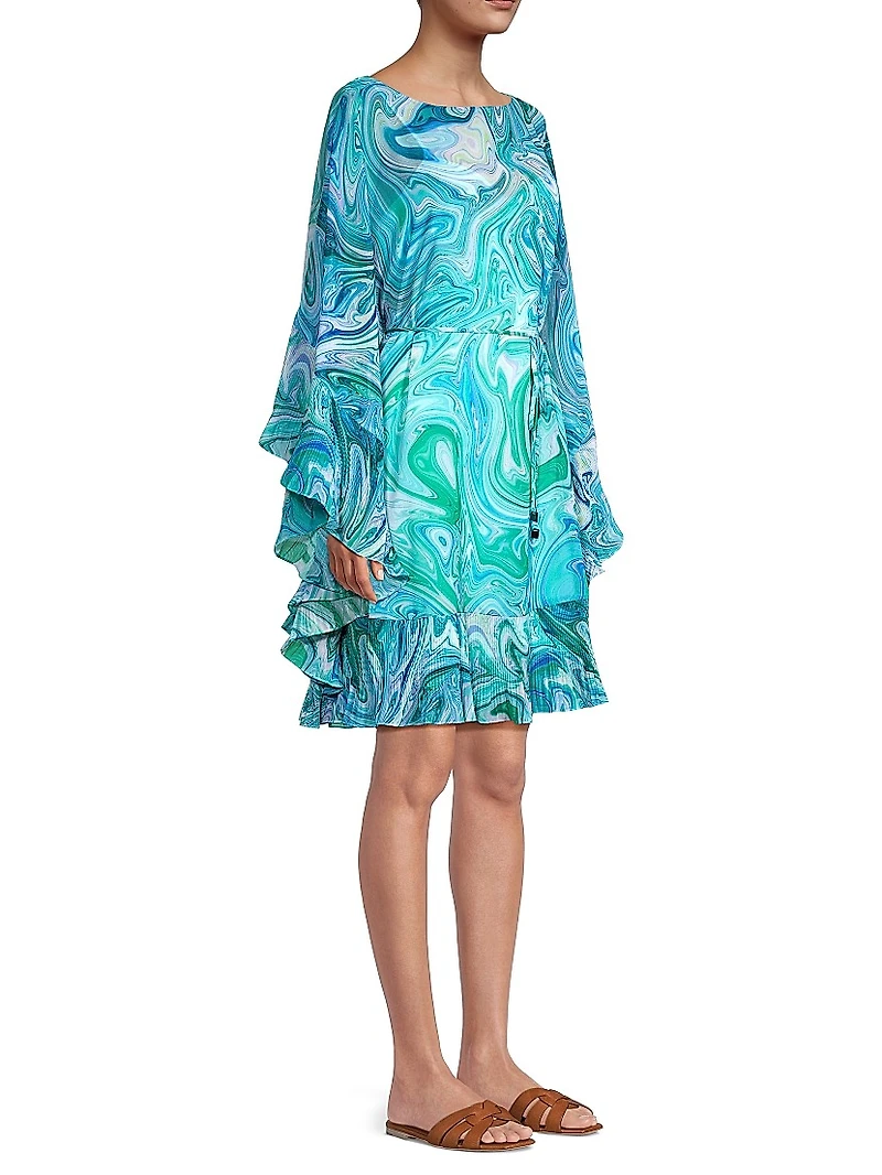 Samara Marbled Chiffon Minidress