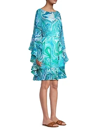 Samara Marbled Chiffon Minidress