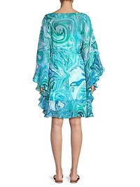 Samara Marbled Chiffon Minidress