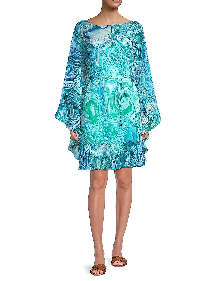 Samara Marbled Chiffon Minidress