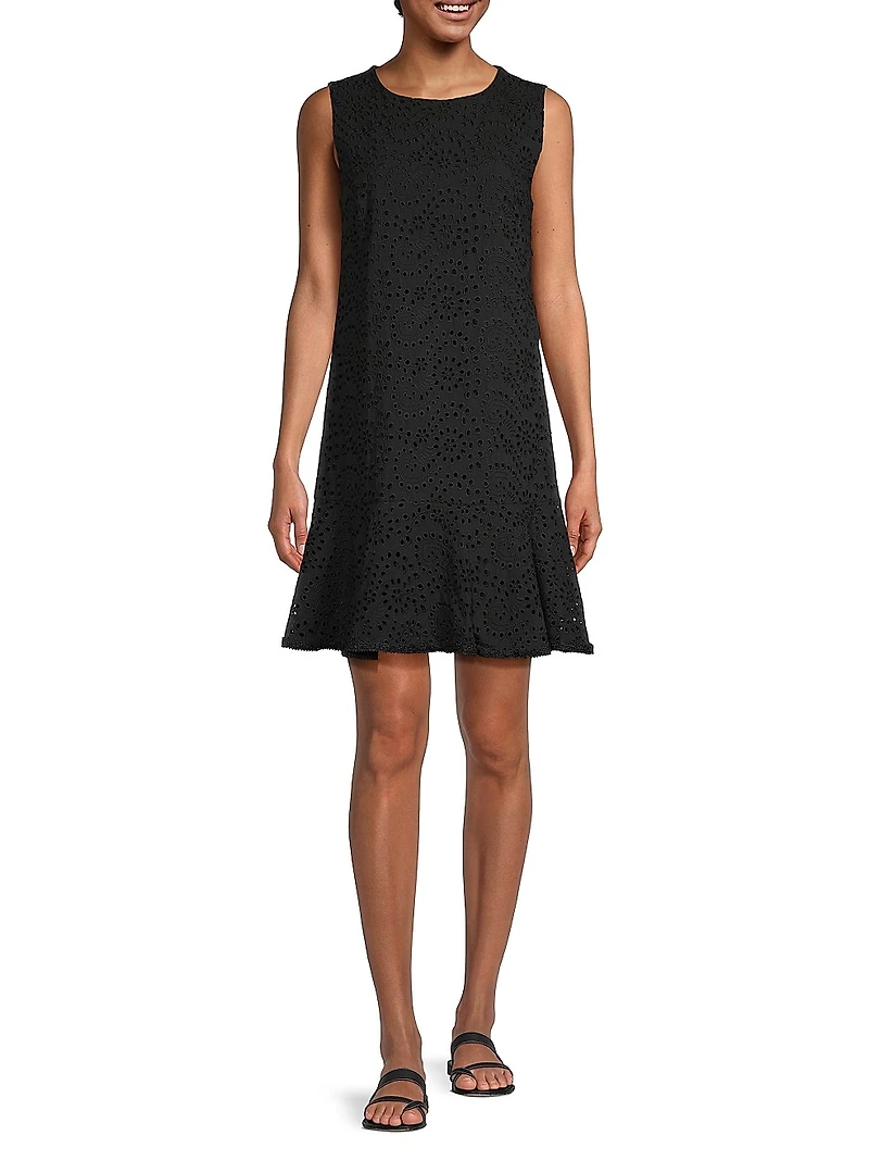 Leora Cotton Eyelet Shift Dress