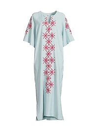 Cotton-Linen Embroidered Caftan