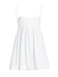 Sweet Disposition Pleated Cotton Minidress