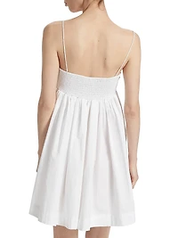 Sweet Disposition Pleated Cotton Minidress