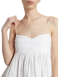 Sweet Disposition Pleated Cotton Minidress